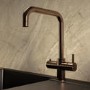 Brushed Bronze 3 in 1 Instant Boiling Hot Kitchen Mixer Square Tap with 3L Boiler - Pronto Vesta