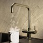 Brass 3 in 1 Instant Boiling Water Kitchen Tap & Black Undermount Workstation Sink with Accessories Set - Mae