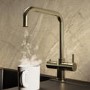 Brass 3 in 1 Instant Boiling Water Kitchen Tap & Black Undermount Workstation Sink with Accessories Set - Mae