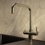 Brushed Brass 3 in 1 Instant Boiling Hot Kitchen Mixer Square Tap with 3L Boiler - Pronto Vesta