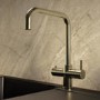 Brass 3 in 1 Instant Boiling Water Kitchen Tap & Black Undermount Workstation Sink with Accessories Set - Mae