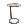 Neutral Ceramic Round Walnut Coffee Table and Sofa Table - Malia