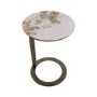 Neutral Ceramic Round Walnut Coffee Table and Sofa Table - Malia