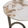 Round Side Table with Marble Effect and Bronze Base - Malia