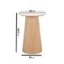 Round Oak and White Marble Effect Nest of 3 Tables - Malia