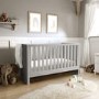 Light Grey Nursery Furniture 2-Piece Set including Convertible Cot Bed and Changing Table - Mason