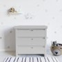 Light Grey Nursery Furniture 2-Piece Set including Convertible Cot Bed and Changing Table - Mason
