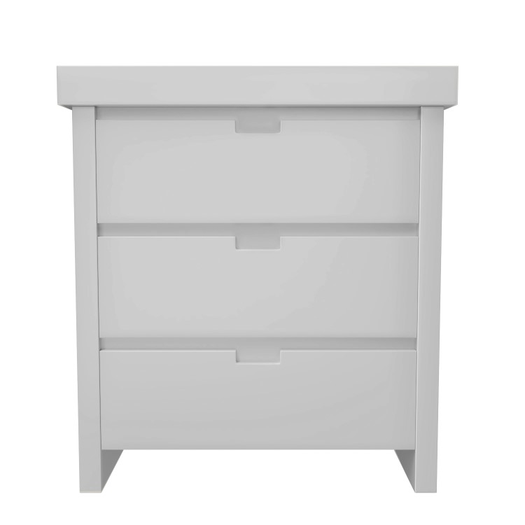 Light Grey Nursery Furniture 2-Piece Set including Convertible Cot Bed and Changing Table - Mason