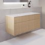 ONLY OPENED - 1250mm Wooden Fluted Wall Hung Countertop Double Vanity Unit - Matira