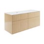 ONLY OPENED - 1250mm Wooden Fluted Wall Hung Countertop Double Vanity Unit - Matira