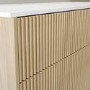 ONLY OPENED - 1250mm Wooden Fluted Wall Hung Countertop Double Vanity Unit - Matira