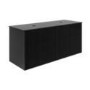 1250mm Black Wooden Fluted Wall Hung Double Countertop Vanity Unit - Matira