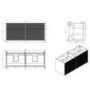 1250mm Black Wooden Fluted Wall Hung Double Countertop Vanity Unit with Basins - Matira