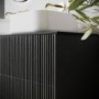 1250mm Black Wooden Fluted Freestanding Double Countertop Vanity Unit - Matira