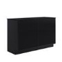 1250mm Black Wooden Fluted Freestanding Double Countertop Vanity Unit - Matira