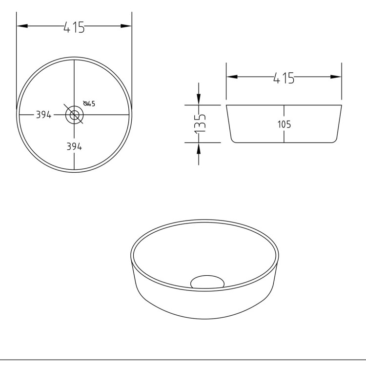 ALMOST PERFECT - 650mm Wooden Fluted Wall Hung Countertop Vanity Unit with Stone Effect Basin - Matira