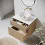 ALMOST PERFECT - 650mm Wooden Fluted Wall Hung Countertop Vanity Unit with Basin - Matira