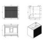 ALMOST PERFECT - 650mm Wooden Fluted Wall Hung Countertop Vanity Unit with Basin - Matira