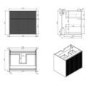 650mm Black Wooden Fluted Wall Hung Countertop Vanity Unit with Black Square Basin - Matira