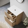 Grade A1 - 650mm Wooden Fluted Freestanding Countertop Vanity Unit - Matira