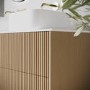 Grade A1 - 650mm Wooden Fluted Freestanding Countertop Vanity Unit - Matira