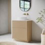 650mm Wooden Fluted Freestanding Countertop Vanity Unit with Basin - Matira