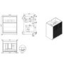 Grade A1 - 650mm Wooden Fluted Freestanding Countertop Vanity Unit - Matira