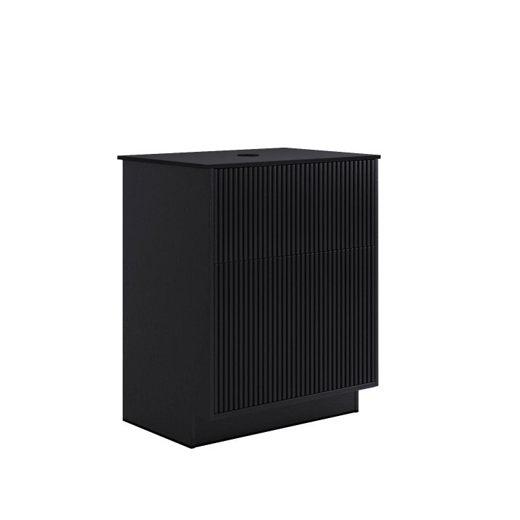 ONLY OPENED - 650mm Black Wooden Freestanding Countertop Vanity Unit - Matira