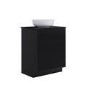 ONLY OPENED - 650mm Black Wooden Freestanding Countertop Vanity Unit with Round Basin - Matira
