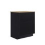 650mm Black Wooden Fluted Freestanding Countertop Vanity Unit with Wood Effect Worktop - Matira