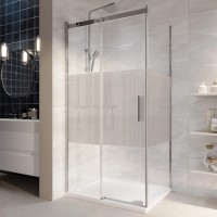 Ribbed Glass 1000x800mm Sliding Shower Enclosure Right Hand - Matira