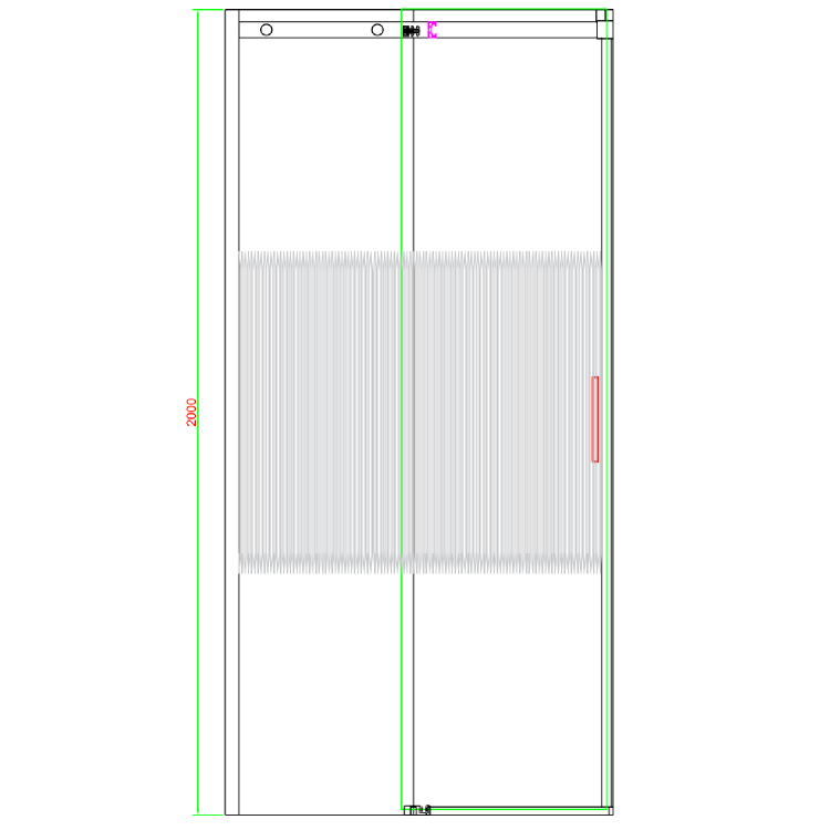 Ribbed Glass 1000x800mm Sliding Shower Enclosure Right Hand - Matira