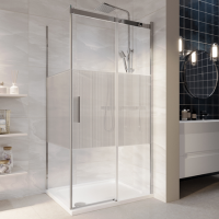 Ribbed Glass 1200x800mm Sliding Shower Enclosure Left Hand - Matira