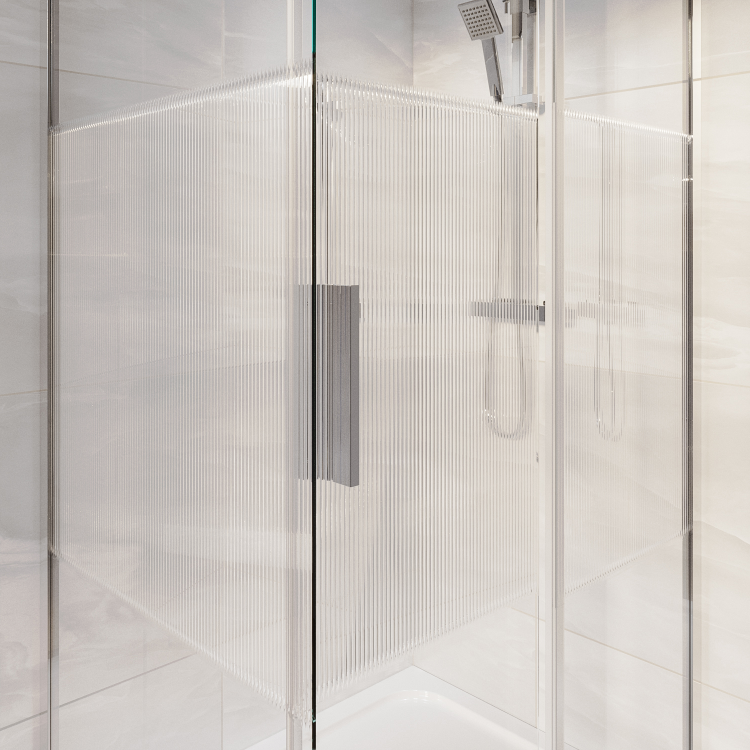 Ribbed Glass 1200x800mm Sliding Shower Enclosure Left Hand - Matira