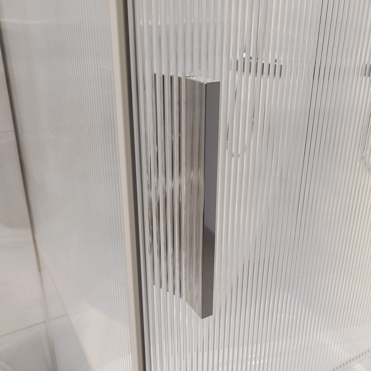 Ribbed Glass 1200x800mm Sliding Shower Enclosure Left Hand - Matira