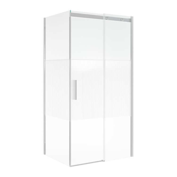 Ribbed Glass 1200x800mm Sliding Shower Enclosure Left Hand - Matira