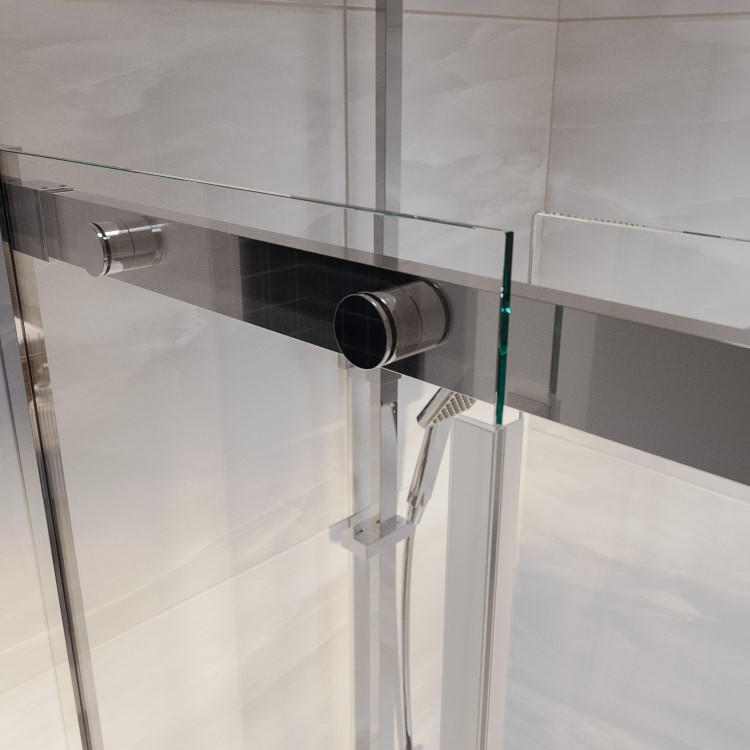 Ribbed Glass 1200x800mm Sliding Shower Enclosure Right Hand - Matira