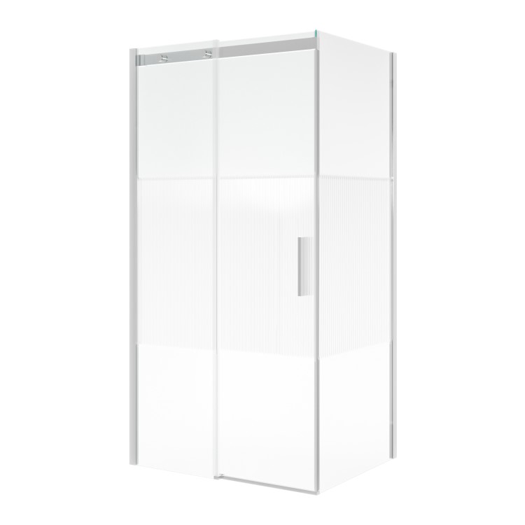 Ribbed Glass 1200x800mm Sliding Shower Enclosure Right Hand - Matira