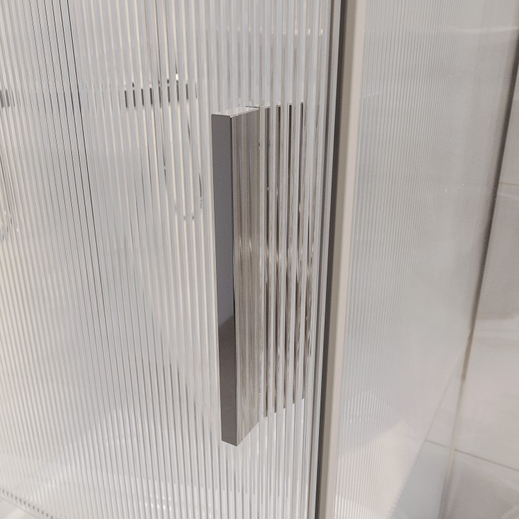 Ribbed Glass 1200x800mm Sliding Shower Enclosure Right Hand - Matira