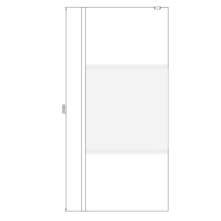1400x900mm Ribbed / Fluted Glass Wet Room Shower Screen Enclosure - Matira