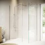 1400x800mm Ribbed Glass Wetroom Shower Screen Enclosure - Matira