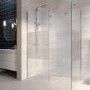 1400x900mm Ribbed / Fluted Glass Wet Room Shower Screen Enclosure - Matira