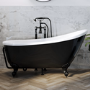GRADE A1 - Matt Black Traditional Exposed Bath Waste & Overflow - Park Royal