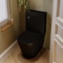 ONLY OPENED - Matt Black Close Coupled Closed Back Toilet with Chrome Fittings & Sink on Top - Legend