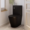 BUN/A1/MBLEGCBPAN/100990 ONLY OPENED - Matt Black Close Coupled Closed Back Toilet with Chrome Fittings & Sink on Top - Legend