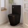 ONLY OPENED - Matt Black Close Coupled Closed Back Toilet with Chrome Fittings & Sink on Top - Legend