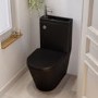 ONLY OPENED - Matt Black Close Coupled Closed Back Toilet with Chrome Fittings & Sink on Top - Legend