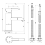 Matt Black Close Coupled Closed Back Toilet with Chrome Fittings & Sink on Top - Legend