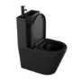 Matt Black Close Coupled Closed Back Toilet with Black Fittings & Sink on Top - Legend