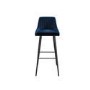 Set of 2 Navy Blue Velvet Bar Stools with Backs - Macie